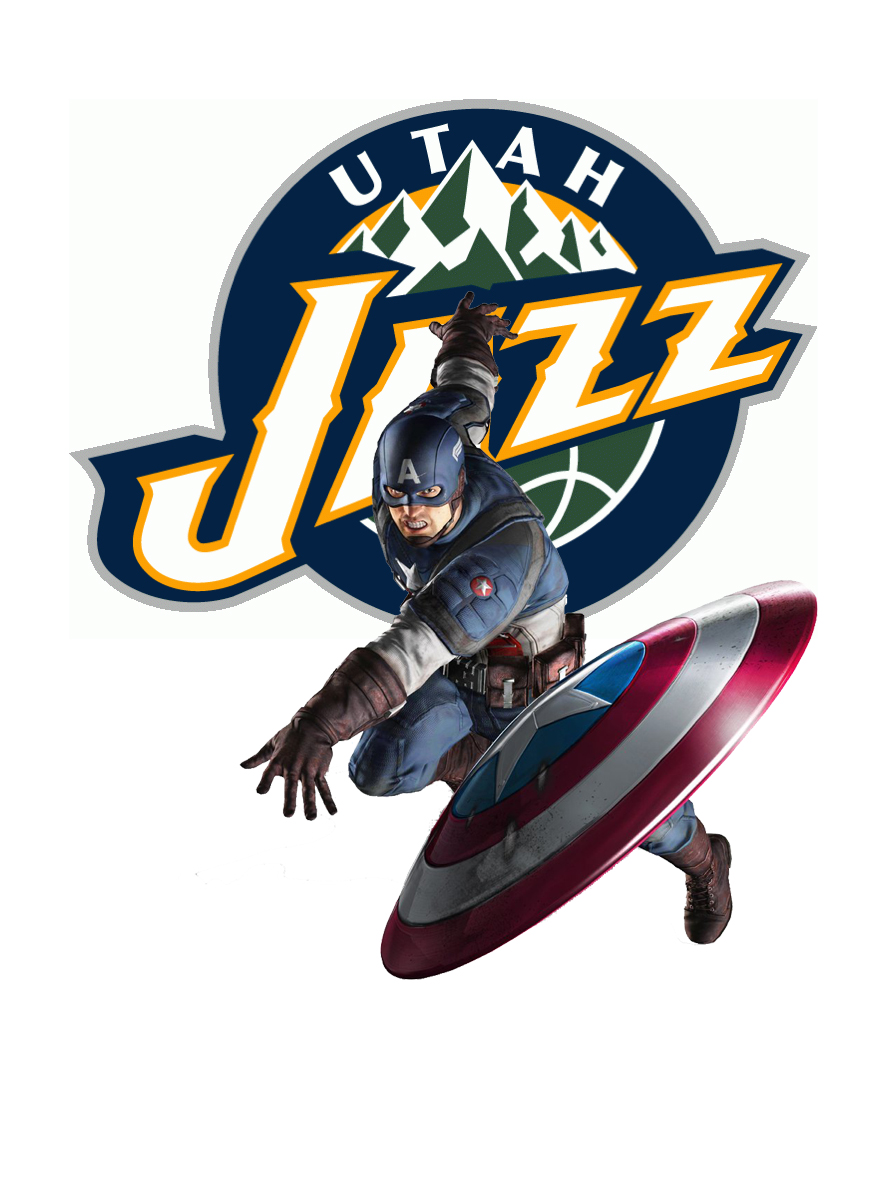 Utah Jazz Captain America Logo vinyl decal